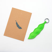 Load image into Gallery viewer, XL Edamame Soy bean Charm in Neon Green Suede Leather