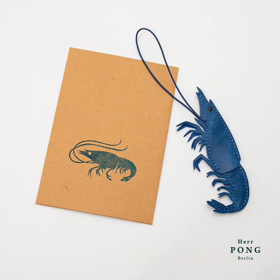 Der Garnelen-Lederanhänger