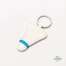 Load image into Gallery viewer, 2 Badminton shuttlecock Leather Keychain set