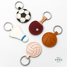 Load image into Gallery viewer, Mini Ping Pong (with ball) Leather Keychain