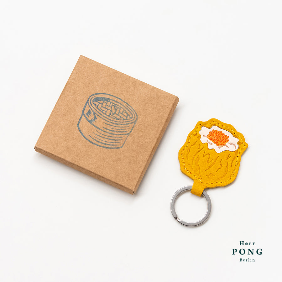 Siu Mai Dumpling Leather Keychain