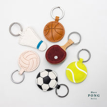 Load image into Gallery viewer, Badminton shuttlecock Leather Keychain