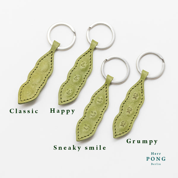 Edamame Soy bean Keychain with Riso print Greeting card