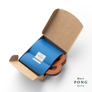 Leather Pretzel Coasters x2 in Gift Box + Leather Pretzel Key Ring x 1 + Greeting card Gift set