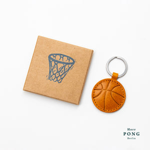 Mini Basketball Leather Keychain