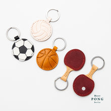 Load image into Gallery viewer, Mini Ping Pong (without ball) Leather Keychain
