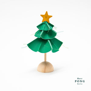 Weihnachtsbaum aus Leder mit Smiley-Stern