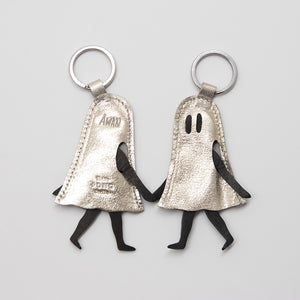 *SILVER EDITION* Little Ghost Leather Keychain with Midnight Print