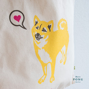 Shiba Inu Doggy ❤️ Einkaufstasche aus Bio-Baumwolle