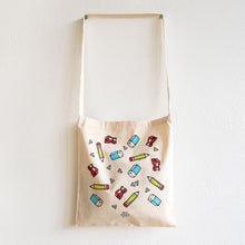 Load image into Gallery viewer, Stationery Silk Screen Print on Light Cotton Crossbody Bag