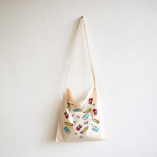 Load image into Gallery viewer, Stationery Silk Screen Print on Light Cotton Crossbody Bag