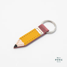 Load image into Gallery viewer, Little Pencil Leather Keychain + Linocut Greeting Card
