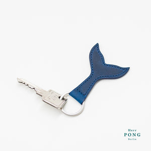The Whale Tail Leather Keychain + Linocut Greeting Card